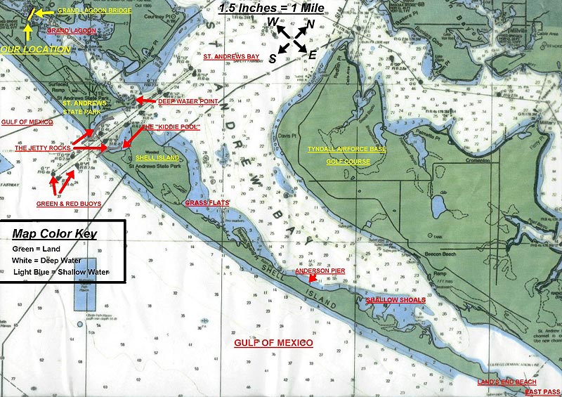 A map of our cruising area near Shell Island